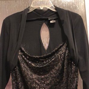 Black stretchy top with sequins